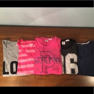 Victoria’s Secret and Old Navy pajama shirts.